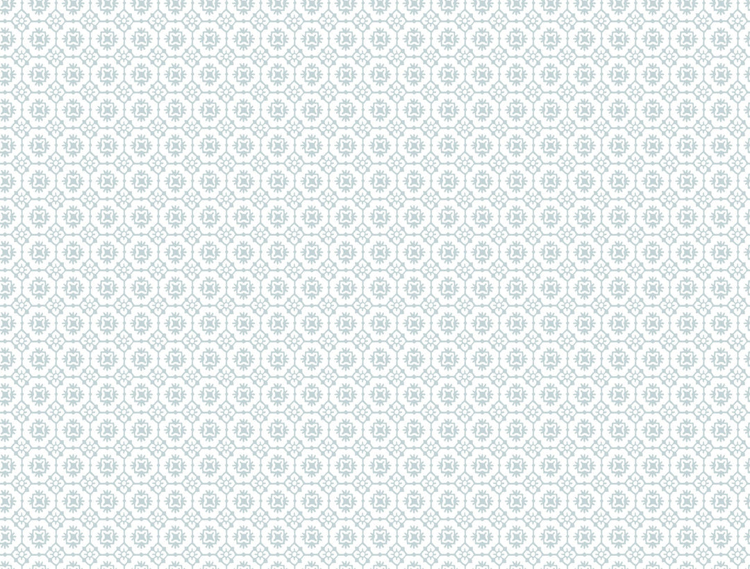 Priti Light Blue Floral Grid Wallpaper by Antonina Vella Designer