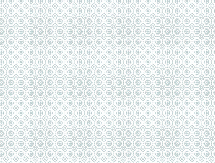 Priti Light Blue Floral Grid Wallpaper by Antonina Vella Designer