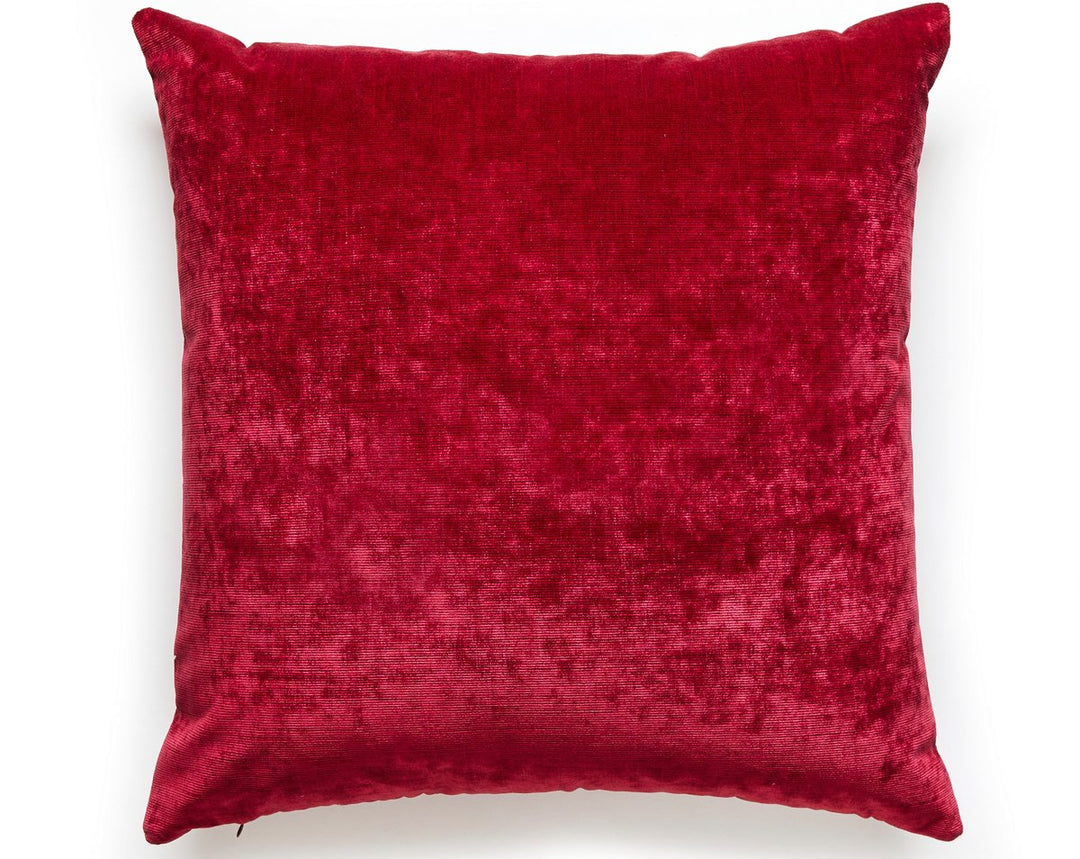 Supreme Velvet Pillow 22 X 22 - Pompeian Red VPSUPRMPILL0134 by Scalamandre Designer Pillow