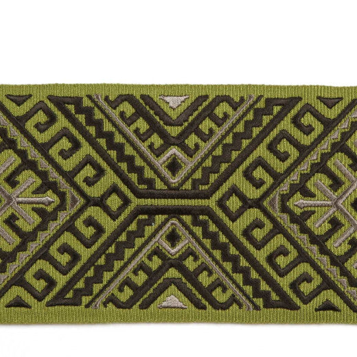 Vaduz - Avocado by Europatex Designer Fabric Tapes Galore 100% Polyester China See Sample Horizontal: N/A and Vertical: N/A 3.50 inches  - Swanky Fabrics -