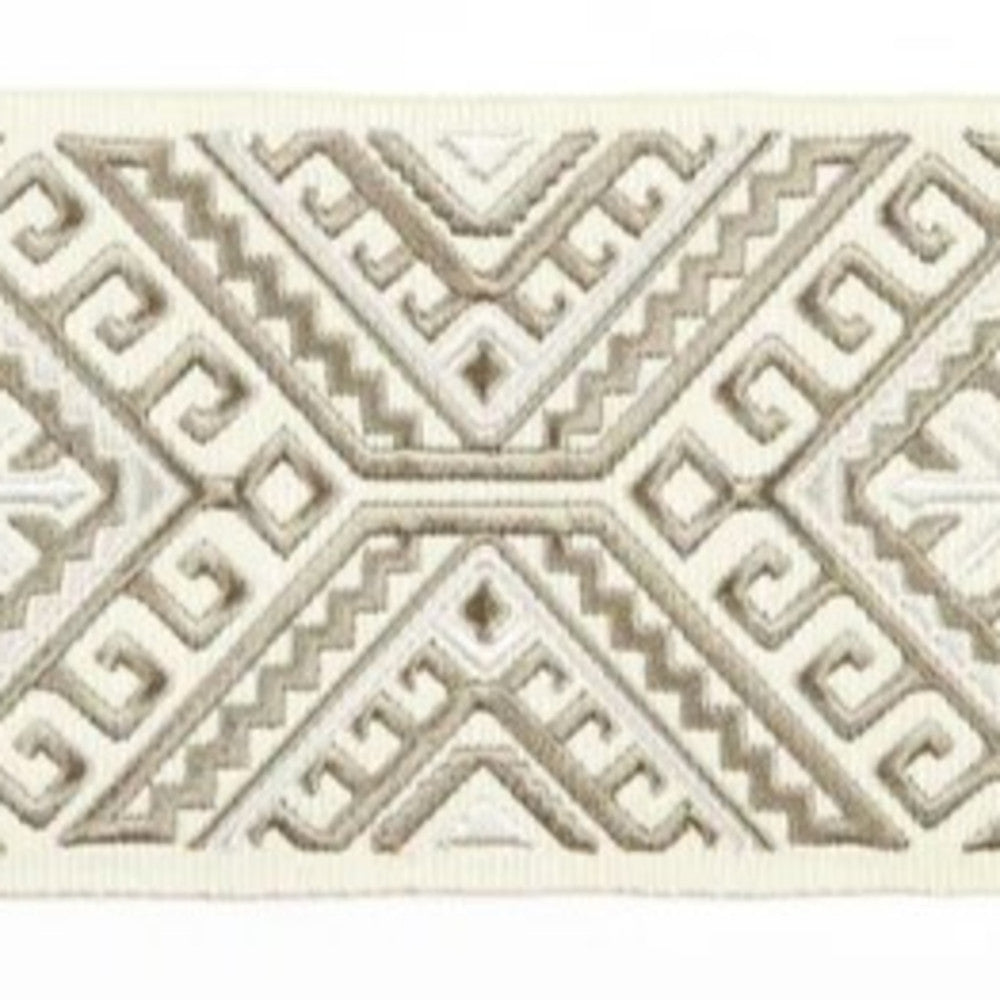 Vaduz Ivory by Europatex Designer Fabric Tapes Galore 100% Polyester 6.25" 3.50 inches - Swanky Fabrics -