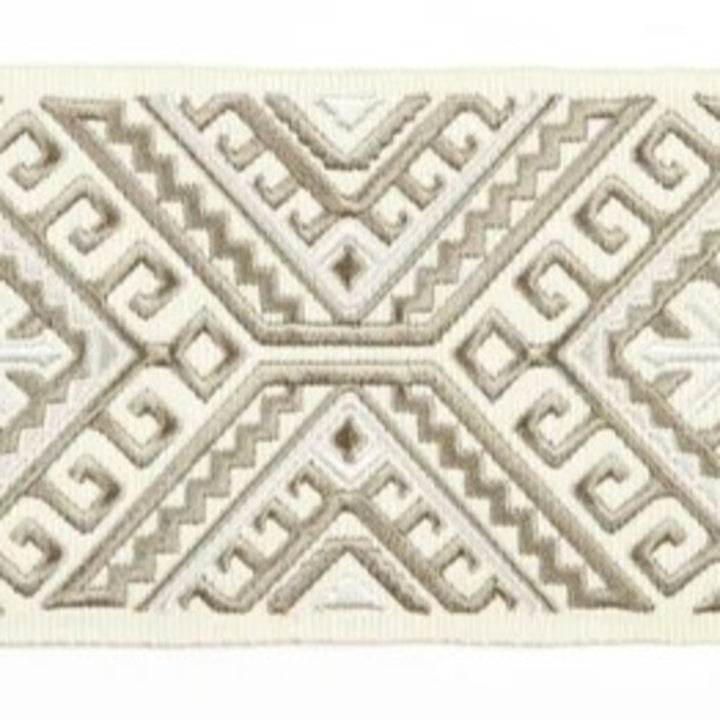Vaduz Ivory by Europatex Designer Fabric Tapes Galore 100% Polyester 6.25" 3.50 inches - Swanky Fabrics -