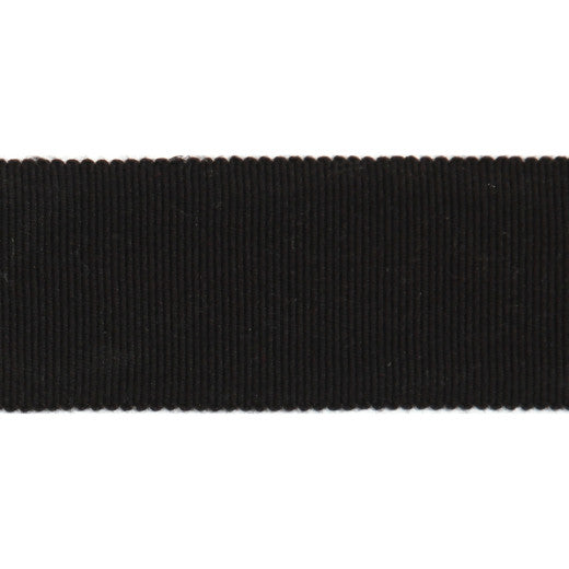 Versailles 1.5" Grosgrain Ribbon - Black by Europatex Designer Fabric Versailles 100% Rayon China See Sample Horizontal: N/A and Vertical: N/A 1.50 inches  - Swanky Fabrics -