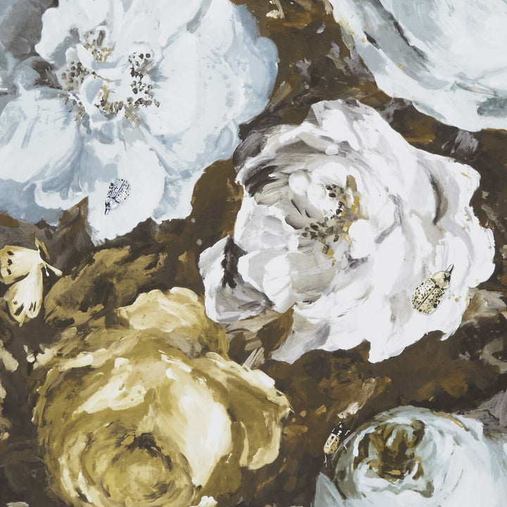 Floretta Mineral/Charcoal by Clarke And Clarke Designer Wallcovering CLARKE & CLARKE BOTANICA NON WOVEN - 100% United Kingdom Horizontal: 0 and Vertical: 20.5 20.5 - Swanky Fabrics -