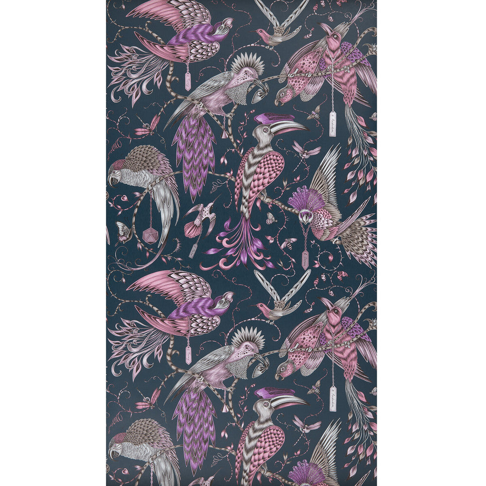 Audubon Pink by Clarke And Clarke Designer Wallcovering ANIMALIA BY EMMA J SHIPLEY FOR C&C NON WOVEN - 100% United Kingdom - Horizontal: 0 and Vertical: 20.5 20.5 - Swanky Fabrics -
