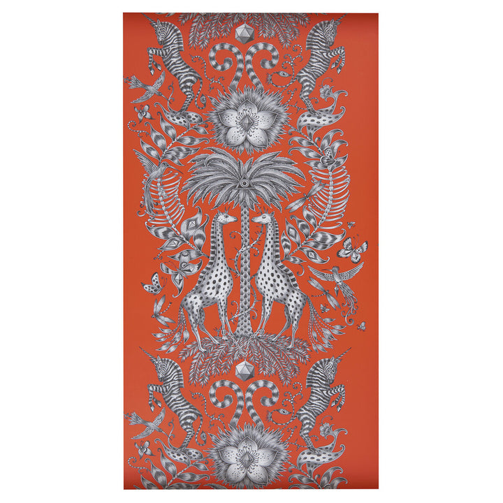 Kruger Flame by Clarke And Clarke Designer Wallcovering ANIMALIA BY EMMA J SHIPLEY FOR C&C United Kingdom Horizontal: 0 and Vertical: 27.125 20.5 - Swanky Fabrics -