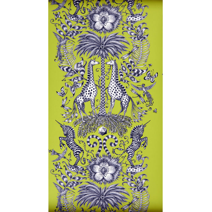 Kruger Lime by Clarke And Clarke Designer Wallcovering ANIMALIA BY EMMA J SHIPLEY FOR C&C United Kingdom Horizontal: 0 and Vertical: 27.125 20.5 - Swanky Fabrics -