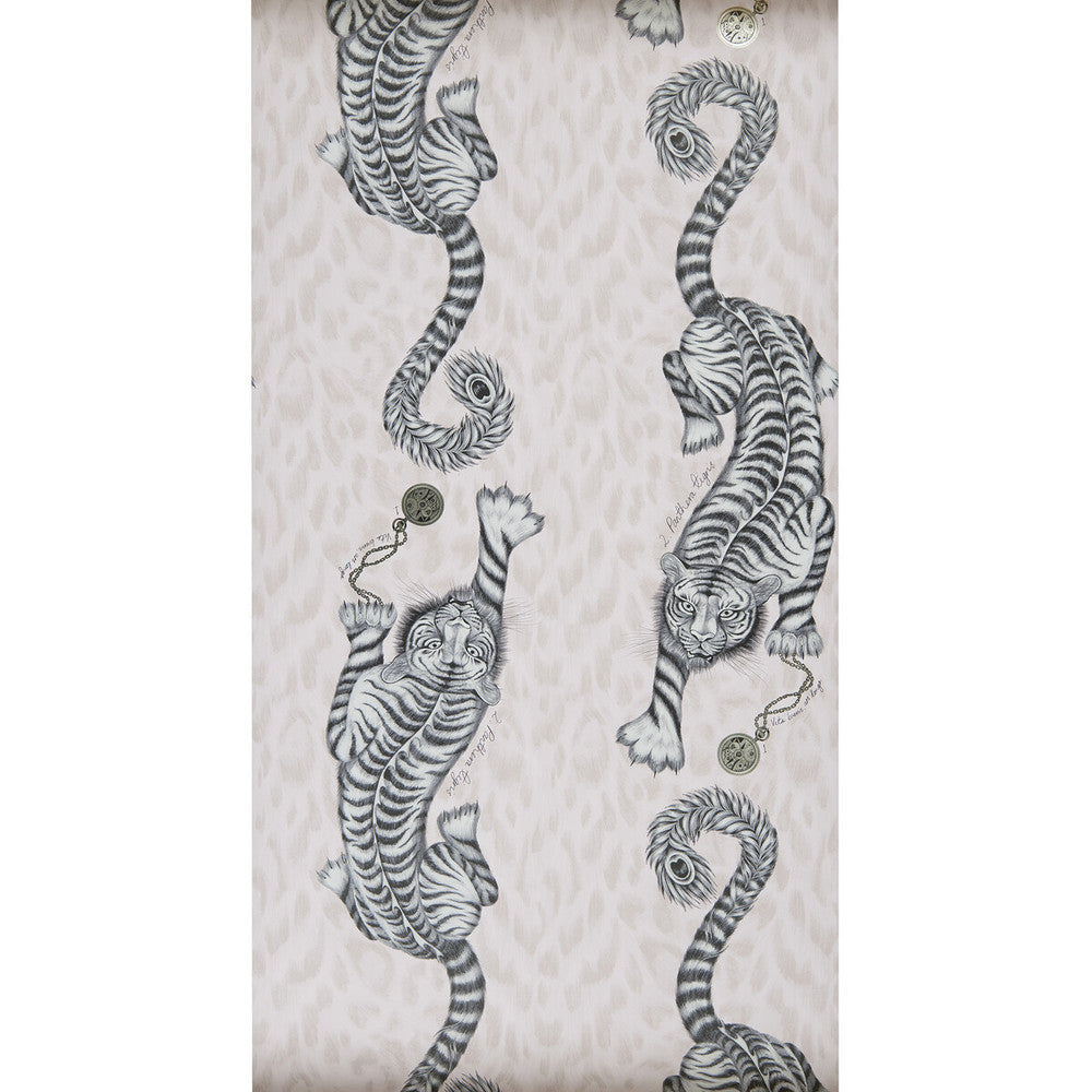 Tigris Pink by Clarke And Clarke Designer Wallcovering ANIMALIA BY EMMA J SHIPLEY FOR C&C - United Kingdom - Horizontal: 0 and Vertical: 25.25 20.5 - Swanky Fabrics -