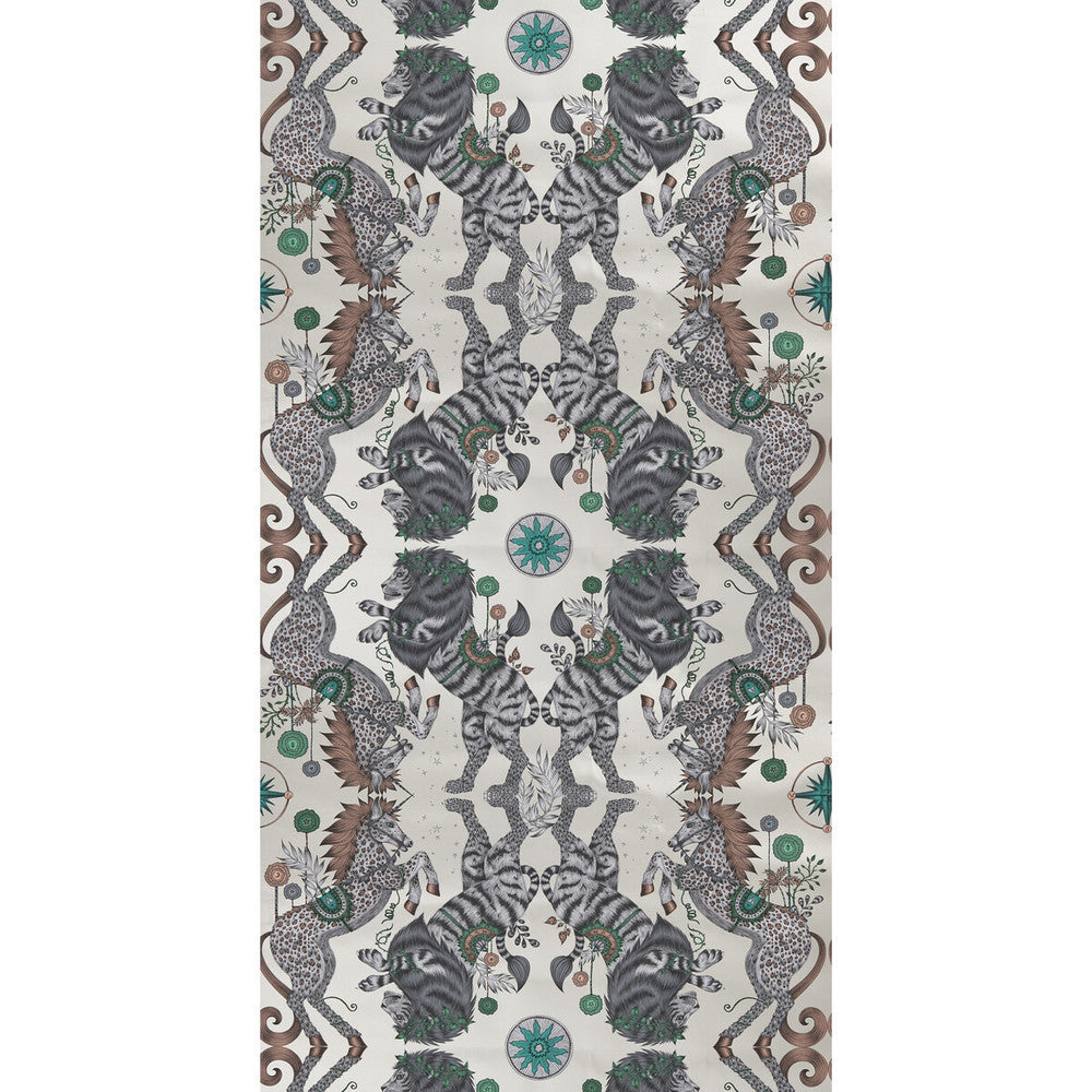 Caspian Wp Gilver by Clarke And Clarke Designer Wallcovering WILDERIE BY EMMA J SHIPLEY FOR C&C NON WOVEN - 100% United Kingdom Horizontal: 0 and Vertical: 18 21 - Swanky Fabrics -