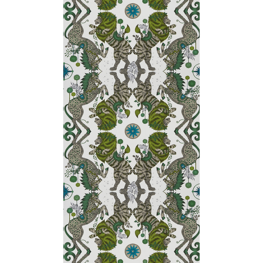 Caspian Wp Lime by Clarke And Clarke Designer Wallcovering WILDERIE BY EMMA J SHIPLEY FOR C&C NON WOVEN - 100% United Kingdom Horizontal: 0 and Vertical: 18 21 - Swanky Fabrics -