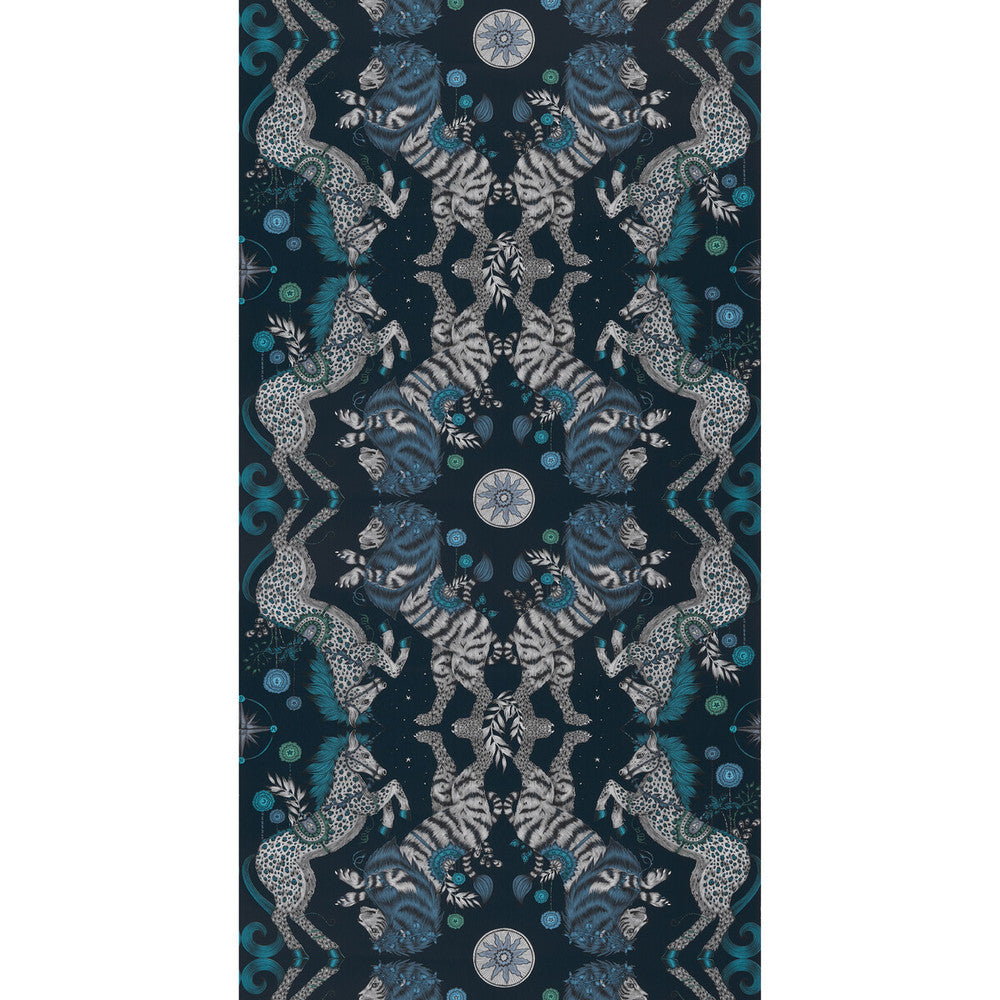 Caspian Wp Navy by Clarke And Clarke Designer Wallcovering WILDERIE BY EMMA J SHIPLEY FOR C&C NON WOVEN - 100% United Kingdom Horizontal: 0 and Vertical: 18 21 - Swanky Fabrics -
