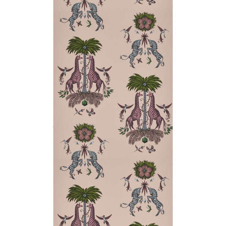 Creatura Pink by Clarke And Clarke Designer Wallcovering WILDERIE BY EMMA J SHIPLEY FOR C&C NON WOVEN - 100% United Kingdom Horizontal: 0 and Vertical: 25.24 21 - Swanky Fabrics -