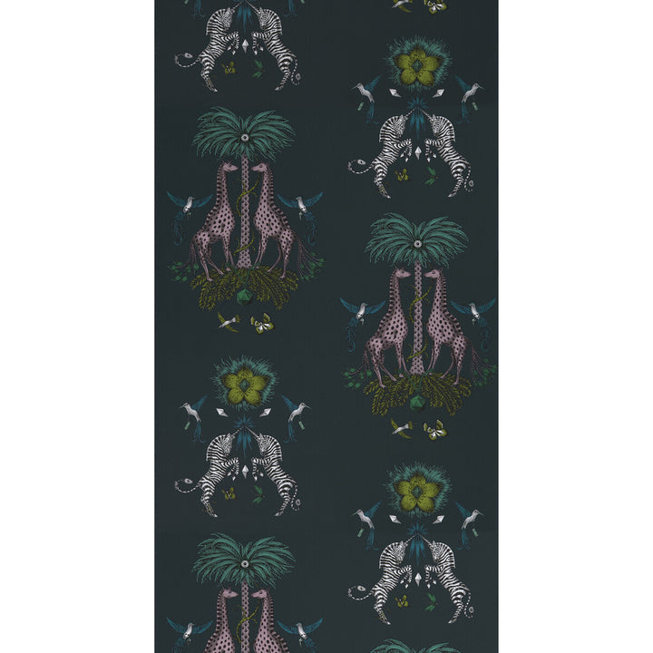 Creatura Teal by Clarke And Clarke Designer Wallcovering WILDERIE BY EMMA J SHIPLEY FOR C&C NON WOVEN - 100% United Kingdom Horizontal: 0 and Vertical: 25.24 21 - Swanky Fabrics -