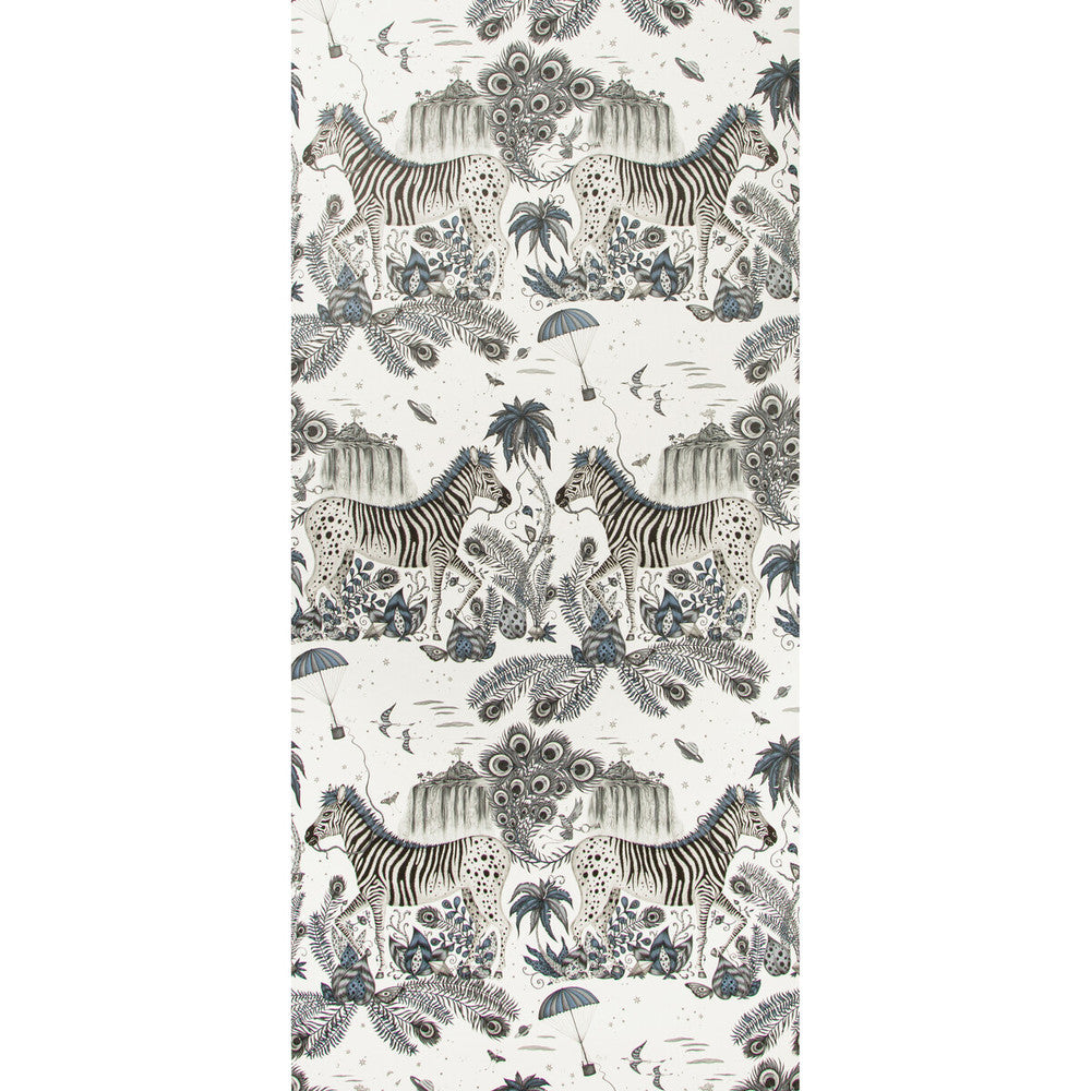 Lost World Blue by Clarke And Clarke Designer Wallcovering WILDERIE BY EMMA J SHIPLEY FOR C&C NON WOVEN - 100% United Kingdom Horizontal: 0 and Vertical: 27.01 21 - Swanky Fabrics -