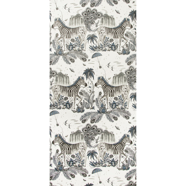 Lost World Blue by Clarke And Clarke Designer Wallcovering WILDERIE BY EMMA J SHIPLEY FOR C&C NON WOVEN - 100% United Kingdom Horizontal: 0 and Vertical: 27.01 21 - Swanky Fabrics -
