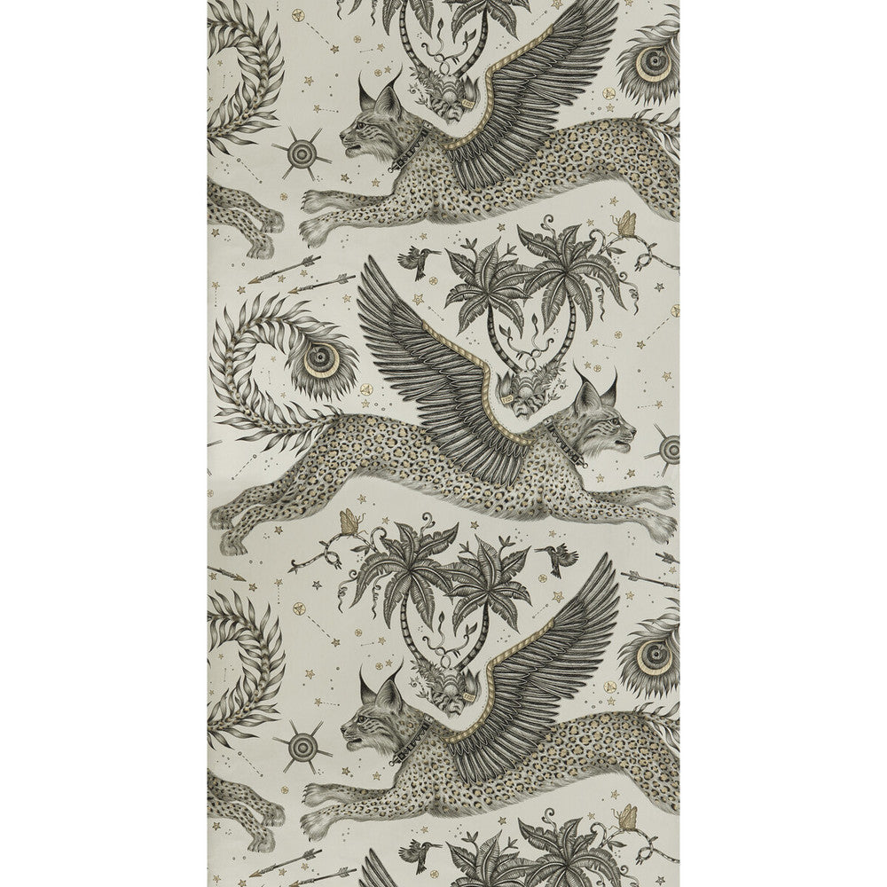 Lynx Gilver by Clarke And Clarke Designer Wallcovering WILDERIE BY EMMA J SHIPLEY FOR C&C PAPER - 100% United Kingdom Horizontal: and Vertical: 20.5 - Swanky Fabrics -