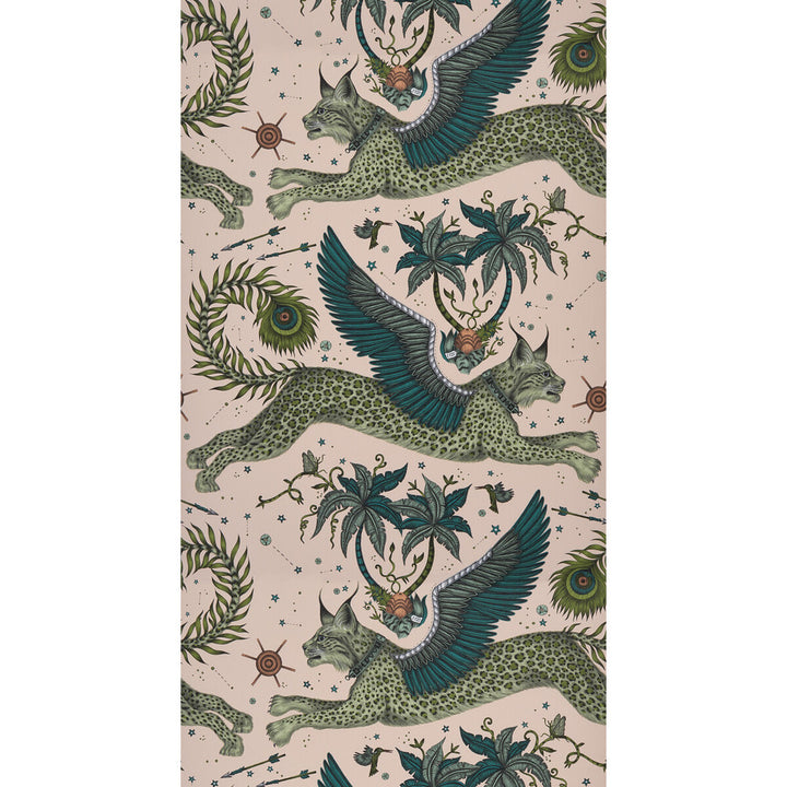 Lynx Pink by Clarke And Clarke Designer Wallcovering WILDERIE BY EMMA J SHIPLEY FOR C&C NON WOVEN - 100% United Kingdom Horizontal: 0 and Vertical: 25.24 21 - Swanky Fabrics -