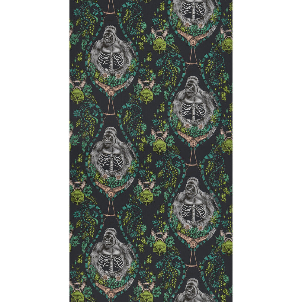 Silverback Charcoal by Clarke And Clarke Designer Wallcovering WILDERIE BY EMMA J SHIPLEY FOR C&C NON WOVEN - 100% United Kingdom Horizontal: 0 and Vertical: 12.6 21 - Swanky Fabrics -