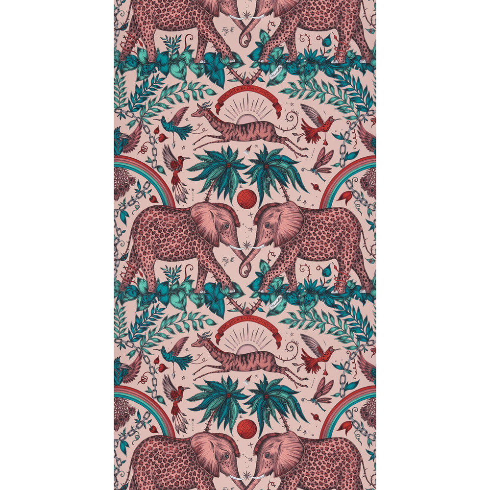 Zambezi Pink by Clarke And Clarke Designer Wallcovering WILDERIE BY EMMA J SHIPLEY FOR C&C NON WOVEN - 100% United Kingdom Horizontal: 0 and Vertical: 18 21 - Swanky Fabrics -