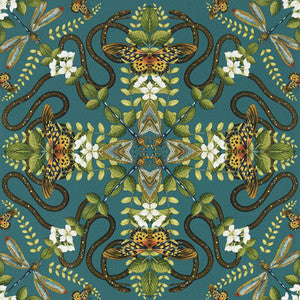 Emerald Forest Wp Teal by Clarke And Clarke Designer Wallcovering