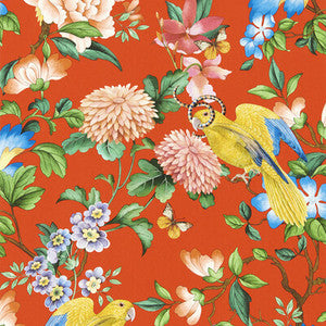 Golden Parrot Wp Coral by Clarke And Clarke Designer Wallcovering