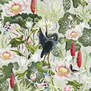 Waterlily Wp Dove by Clarke And Clarke Designer Wallcovering
