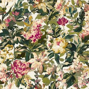 Lilum Olive Raspberry Wp W0158/03.CAC.0 By Clarke And Clarke Designer Wallcovering
