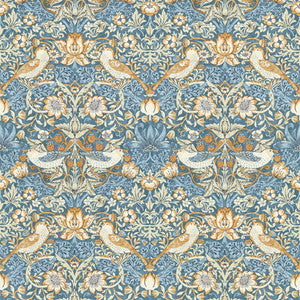 Strawberry Thief Denim Wp W0171/02.CAC.0 By Clarke And Clarke Designer Wallcovering