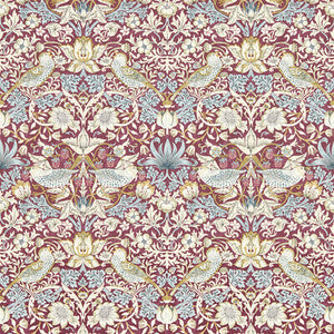 Strawberry Thief Plum Wp W0171/04.CAC.0 By Clarke And Clarke Designer Wallcovering