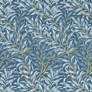 Willow Boughs Denim Wp W0172/01.CAC.0 By Clarke And Clarke Designer Wallcovering
