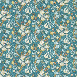 Golden Lily Teal Wp W0174/03.CAC.0 By Clarke And Clarke Designer Wallcovering