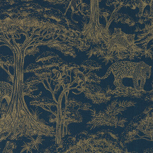 Kisumu Midnight/Luxe Wp W0185/02.CAC.0 By Clarke And Clarke Designer Wallcovering