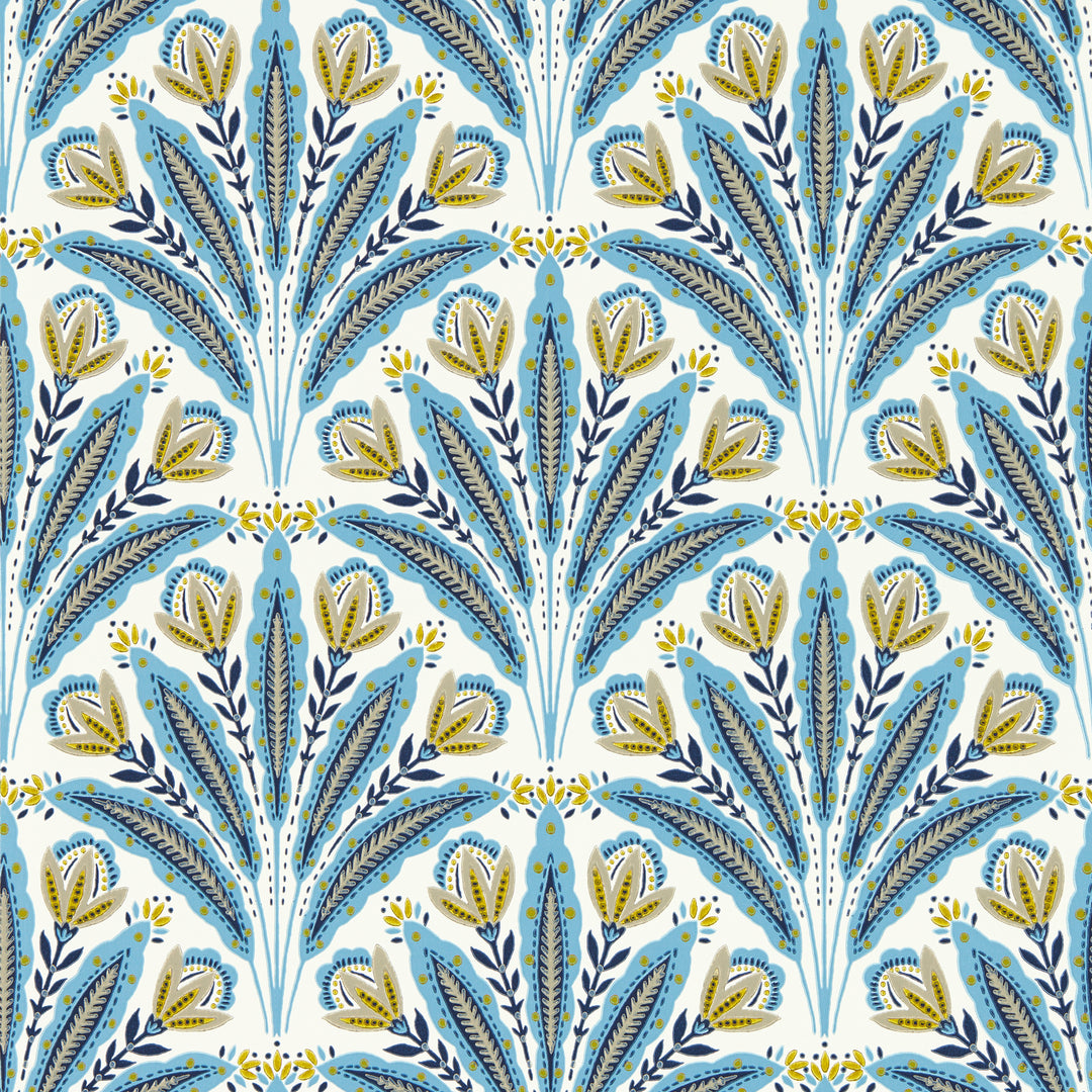 Attingham - Denim Wp W0193/02.CAC.0 by Clarke & Clarke Designer Wallcovering