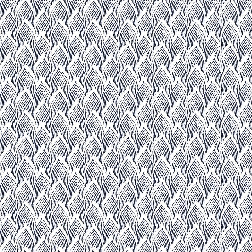 W01Vl-1 Piedmont Navy Wallpaper by Aoc Designer Wallpaper HERITAGE WALLPAPER 100%PA USA Horizontal: 2.25 and Vertical: 1.625 27 in - Swanky Fabrics -