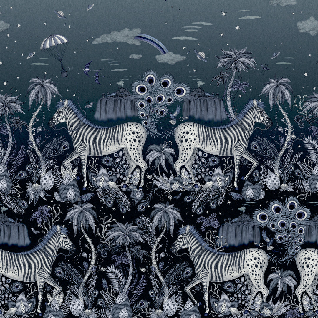 Lost Adventure - Midnight Wp W0201/01.CAC.0 by Clarke & Clarke Designer Wallcovering