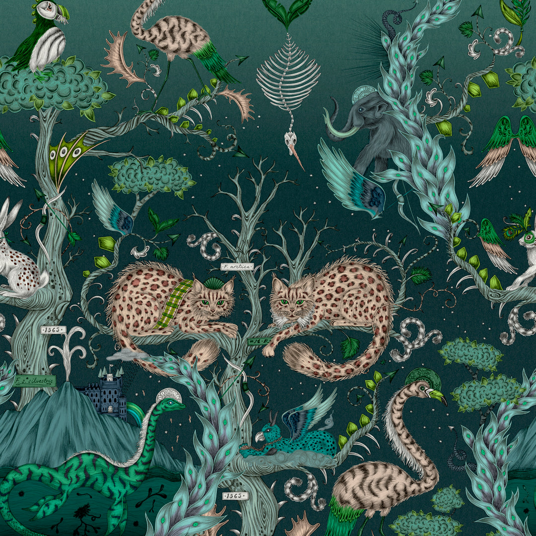 Highland - Wonder/Lagoon Wp W0202/01.CAC.0 by Clarke & Clarke Designer Wallcovering