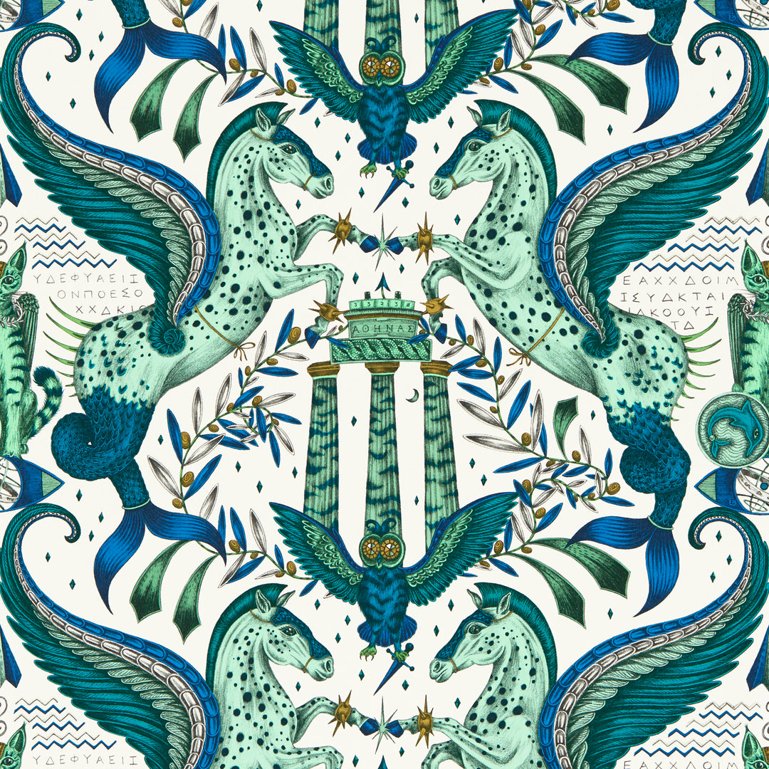 Odyssey Mythos - Olive Wp W0215/01.CAC.0 by Clarke & Clarke Designer Wallcovering