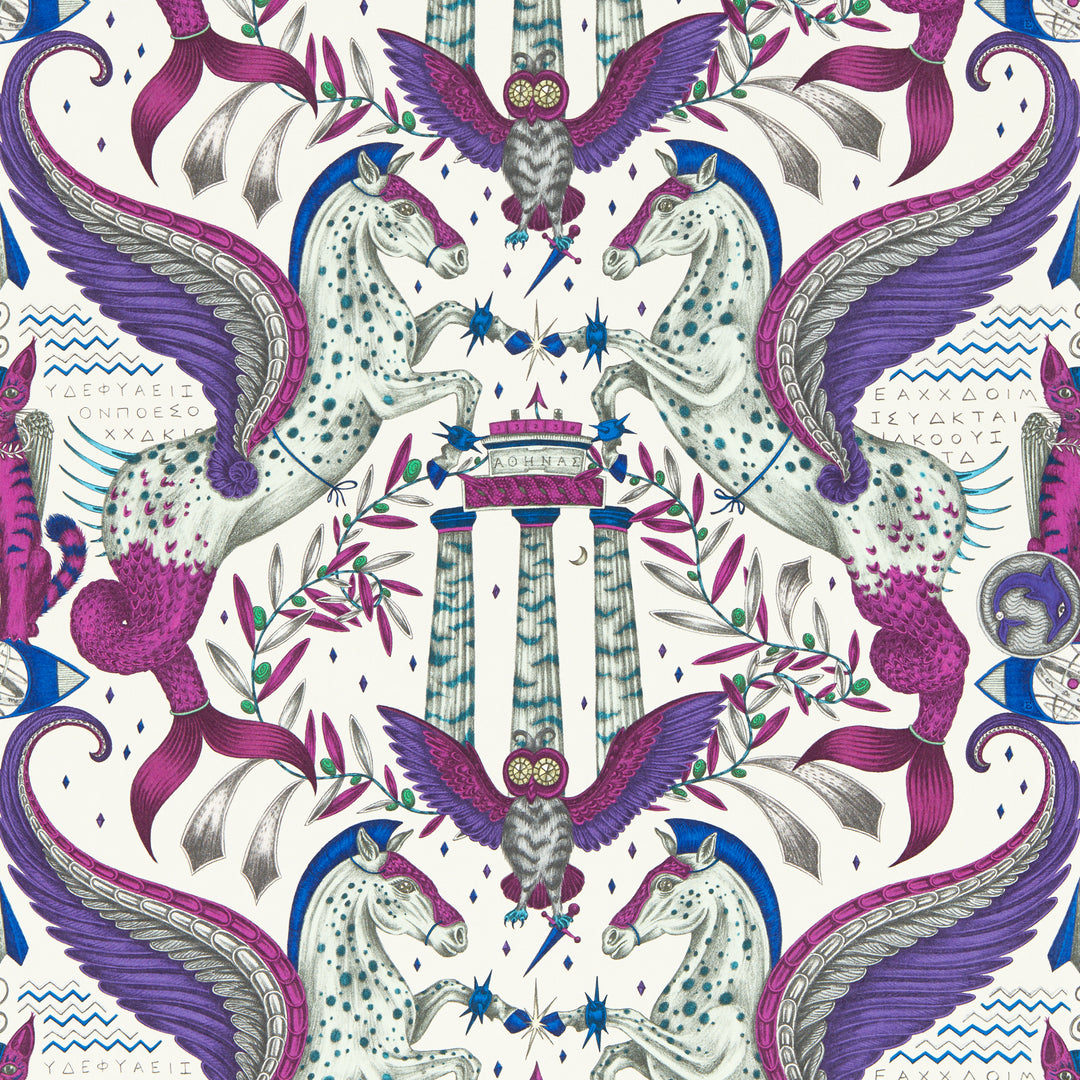 Odyssey Mythos - Violet Wp W0215/03.CAC.0 by Clarke & Clarke Designer Wallcovering