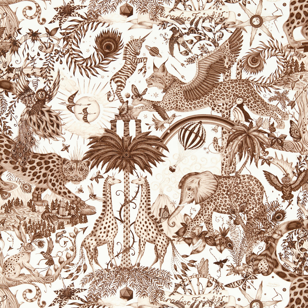 Paradise Lost - Sepia Wp W0216/04.CAC.0 by Clarke & Clarke Designer Wallcovering