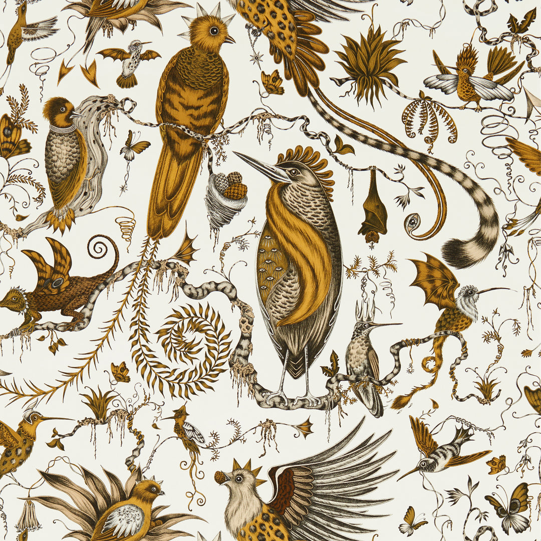 Quetzal - Gold Wp W0217/02.CAC.0 by Clarke & Clarke Designer Wallcovering