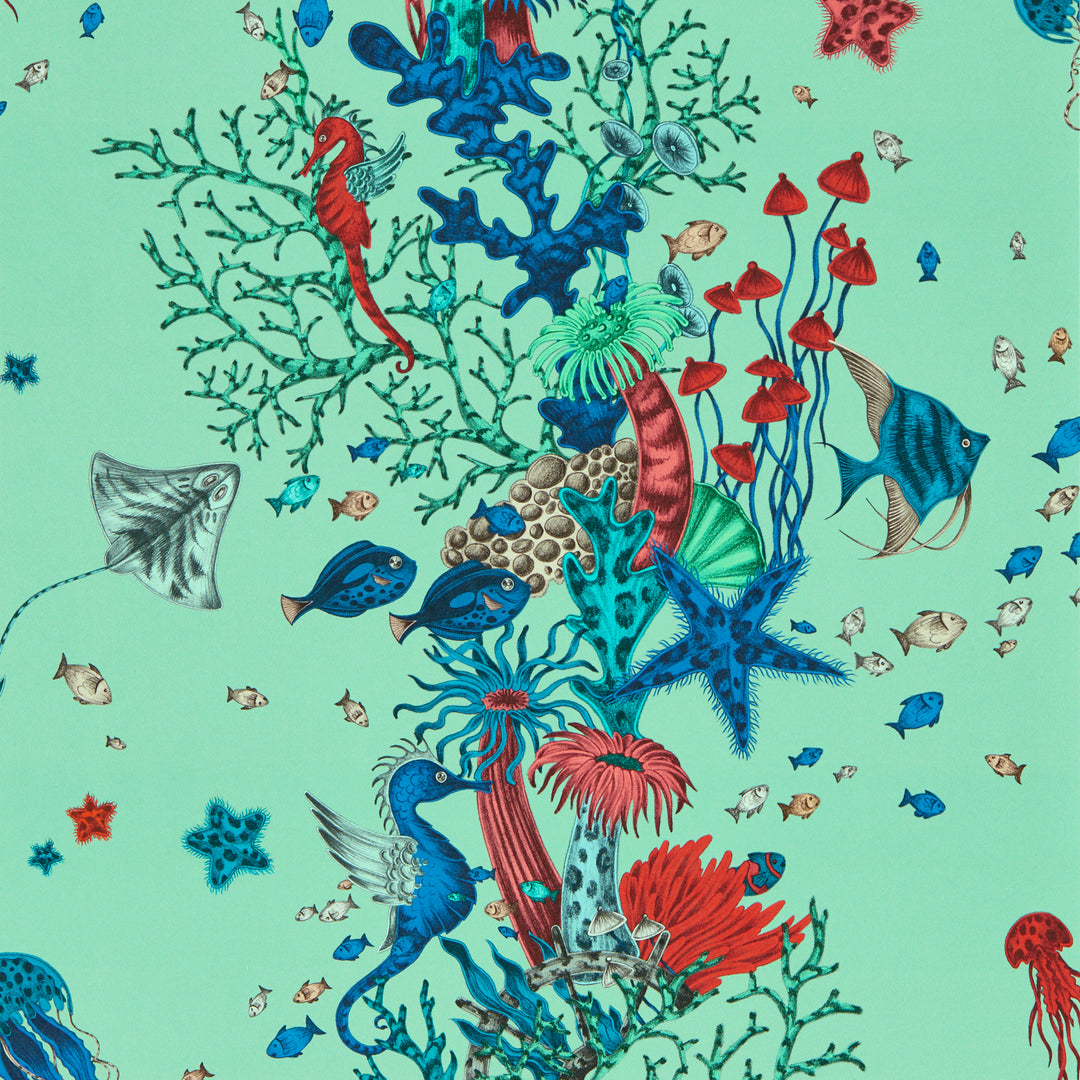 Seaforest - Aqua Wp W0218/01.CAC.0 by Clarke & Clarke Designer Wallcovering