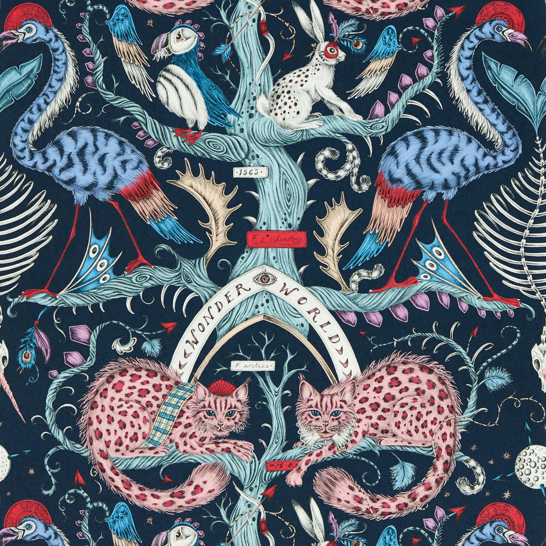 Wonder World - Berry Wp W0219/01.CAC.0 by Clarke & Clarke Designer Wallcovering