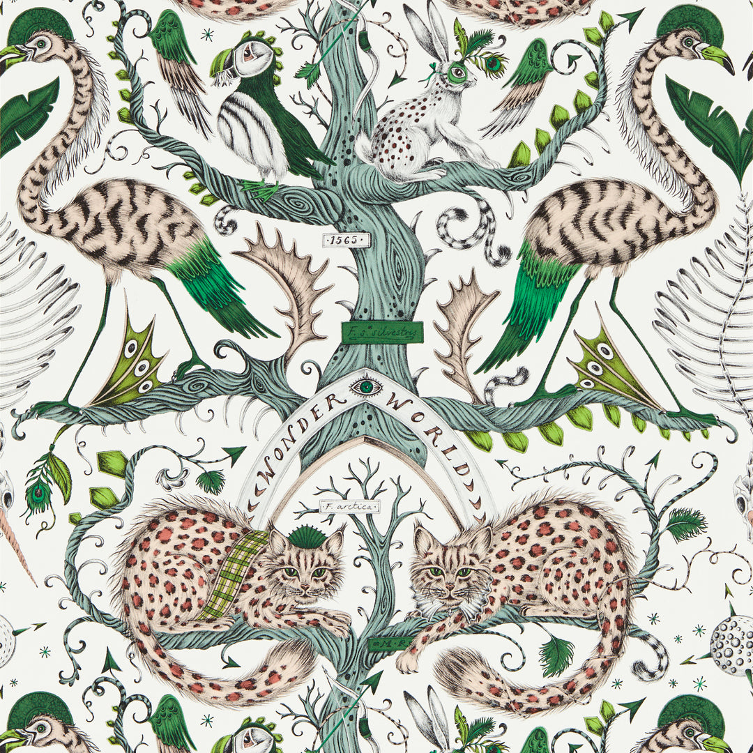 Wonder World - Emerald Wp W0219/03.CAC.0 by Clarke & Clarke Designer Wallcovering