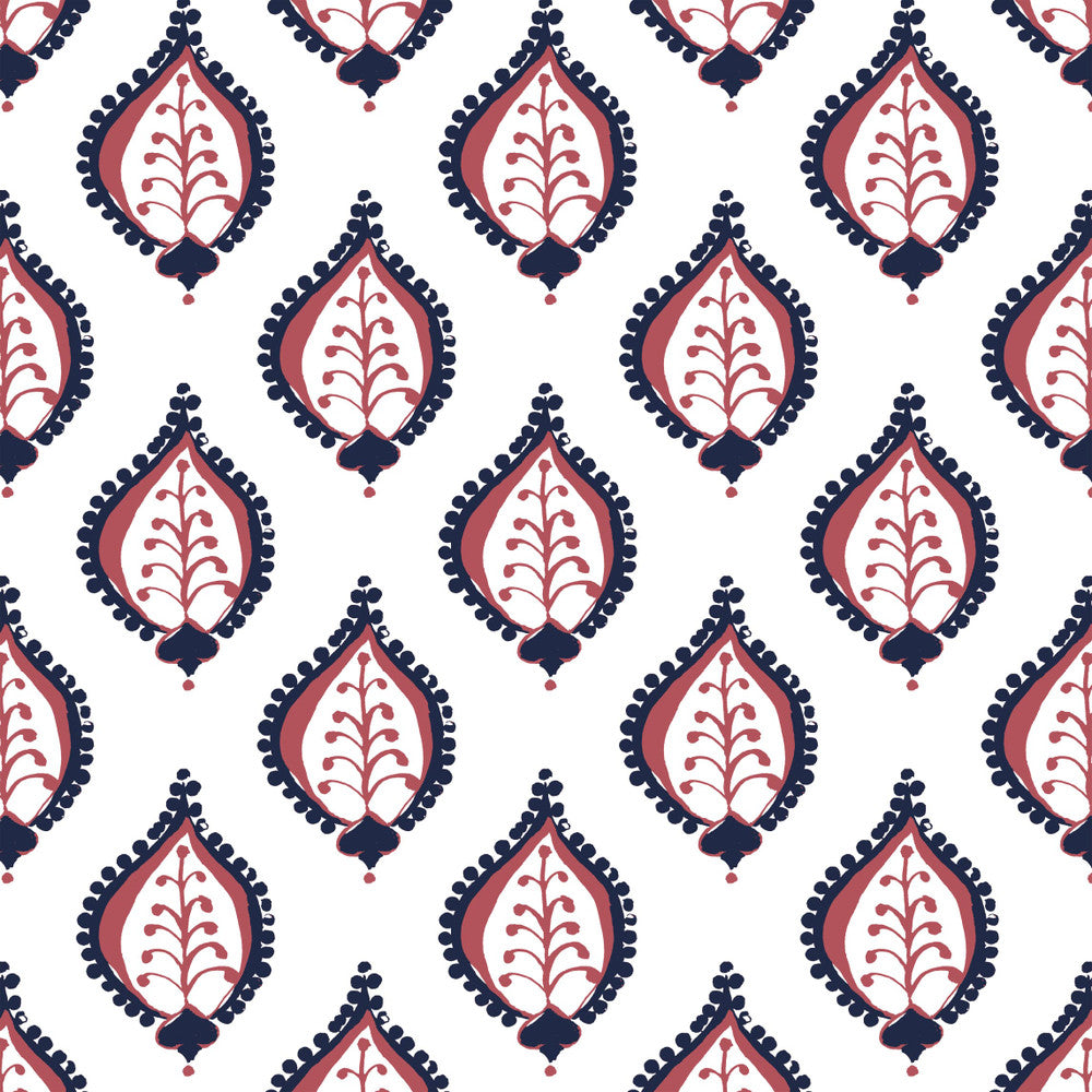 W04Vl-3 Gentle Red Wallpaper by Aoc Designer Wallpaper HERITAGE WALLPAPER 100%PA USA Horizontal: 7 and Vertical: 6.75 27 in - Swanky Fabrics -