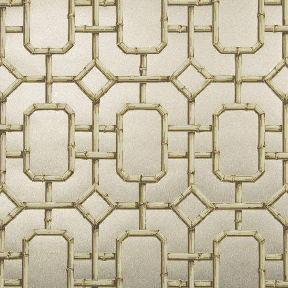 Bambu Fret Pewter by Kravet Couture Designer Wallcovering JAN SHOWERS GLAMOROUS PAPER - 100% United States - Horizontal: 27 and Vertical: 36 27 - Swanky Fabrics -