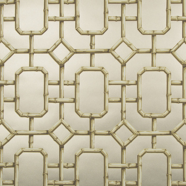 Bambu Fret Pewter by Kravet Couture Designer Wallcovering JAN SHOWERS GLAMOROUS PAPER - 100% United States - Horizontal: 27 and Vertical: 36 27 - Swanky Fabrics -