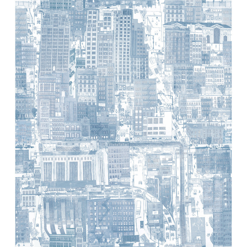 Urban Planning Blueish by Kravet Couture Designer Wallcovering PAPERSCAPE ARTIST SERIES PAPER - 100% United States Horizontal: 54 and Vertical: 61 54 - Swanky Fabrics -