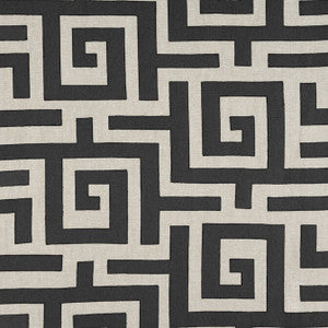 Tulum Applique Black on Natural W713221 by Thibaut Designer Fabric