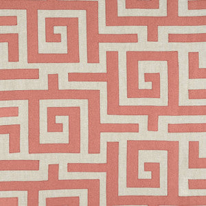 Tulum Applique Coral on Natural W713223 by Thibaut Designer Fabric