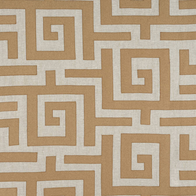 Tulum Applique Wheat on Natural W713224 by Thibaut Fabric Thibaut Fabric Tulum Applique Wheat on Natural W713224Fabric Mesa Fabric Book 61% Linen, 38% Wool, 1% Viscose INDIA </p><p>Repeat: V: - 52 - Fabric Carolina -